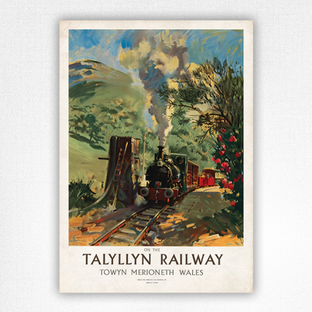 Talyllyn Railway poster - Dolgoch Station on the Talyllyn Railway - Cuneo - c1960
