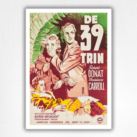 De 39 Trin poster - The 39 Steps film poster - Jungvald - Danish - 1935