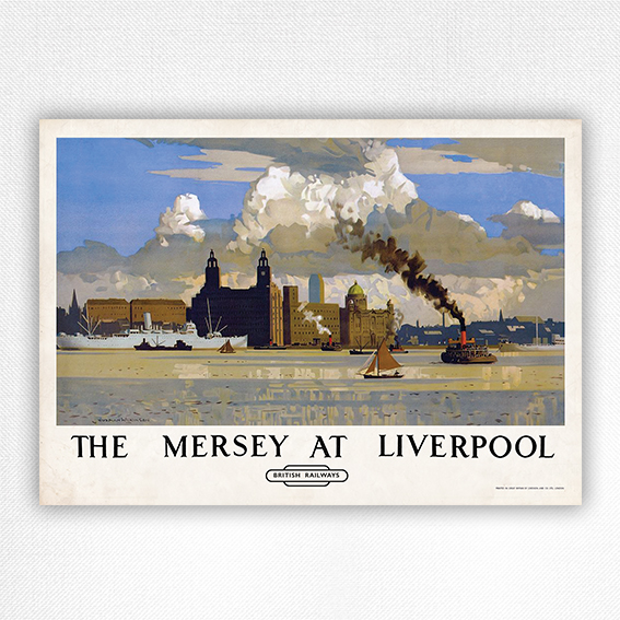 The Mersey at Liverpool poster - Norman Wilkinson 1925