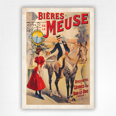 Bières de la Meuse poster - Vintage Beer Advertisement - c1900