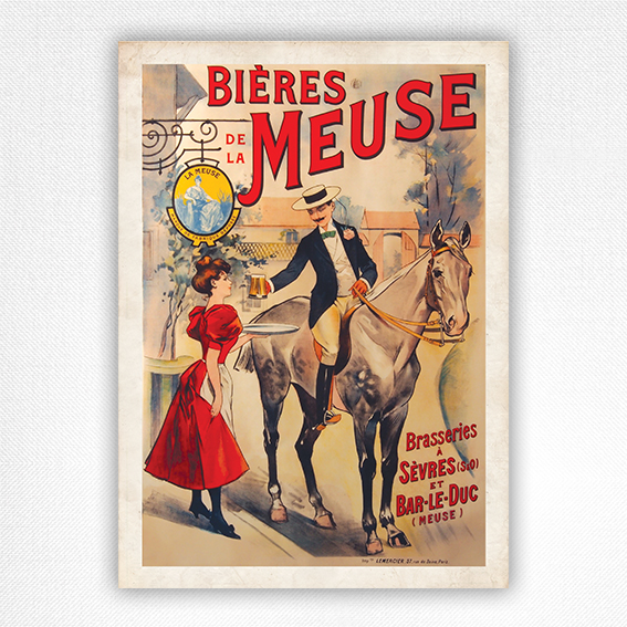Bières de la Meuse poster - Vintage Beer Advertisement - c1900