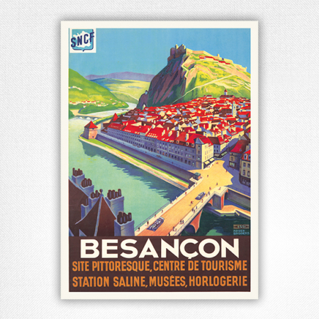 Besançon travel poster - vintage SNCF railway poster - Roger Broders - 1930