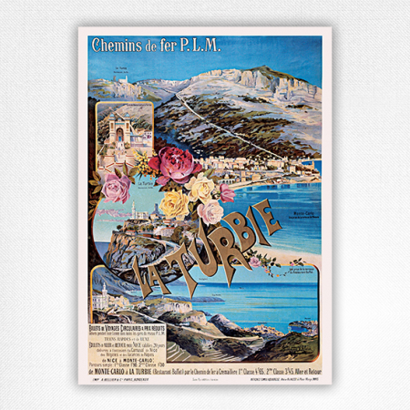 La Turbie poster - Turbie Monte-Carlo PLM poster - Hugo d'Alesi - 1894
