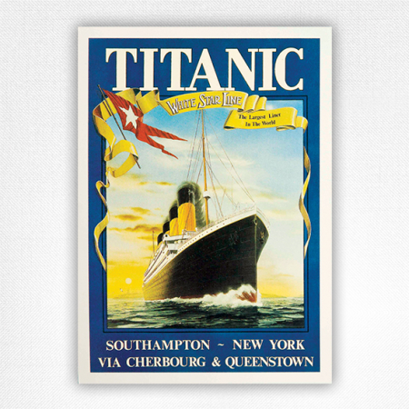 Titanic White Star Line poster print The Largest Liner in the World.