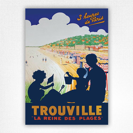 Trouville vintage travel poster - Courchinoux - c1930