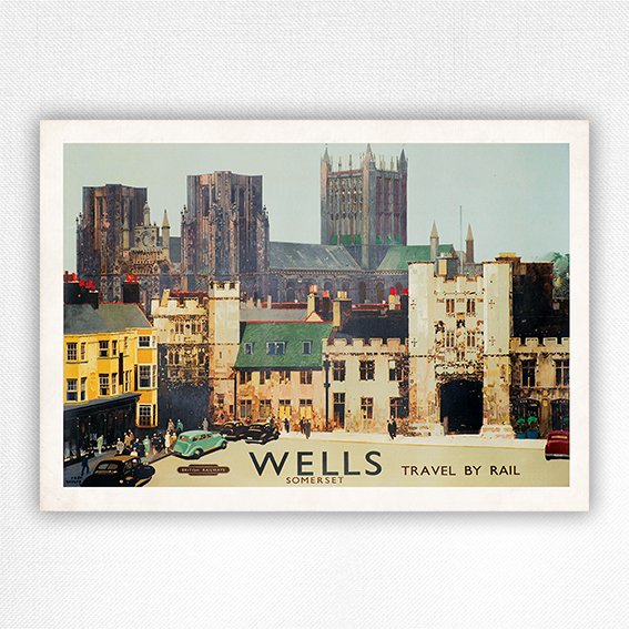 zWells Somerset travel poster - vintage British Railways poster Fred Taylor - 1950