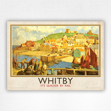 Whitby It's Quicker By Rail poster - Lee-Hankley - 1935