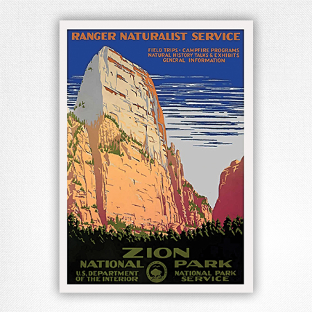 Zion National Park poster - Chester Don Powell - 1938