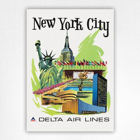 New York City poster - Delta Air Lines - Sweeney -1951