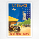 Air France Paris-New York poster - Vintage Aviation Poster - Vincent Guerra 1951