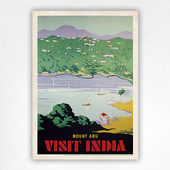 Visit India Mount Abu Poster - c1950 - Vintage India Travel Poster