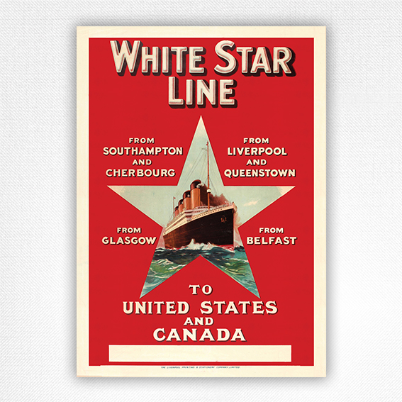 White Star Line poster To United States and Canada poster - c1920