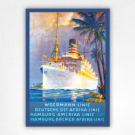 Woermann line poster - Vintage Ocean Liner poster - Eduard Edler - 1935