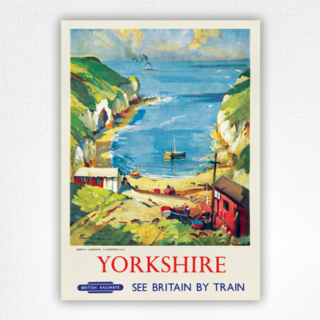 Yorkshire North Landing poster - Vintage Yorkshire travel poster - Edward Wesson - 1950