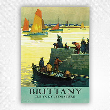 Brittany travel poster - Ile Tudy Finistére poster - Charles Hallo - 1929