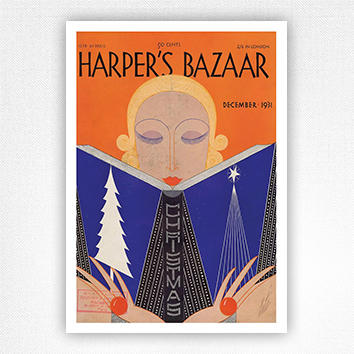 Harpers Bazaar December 1931 cover poster - Erté