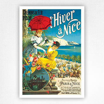 L'hiver a Nice poster - Vintage Nice Travel Poster - Hugo d'Alesi - 1892