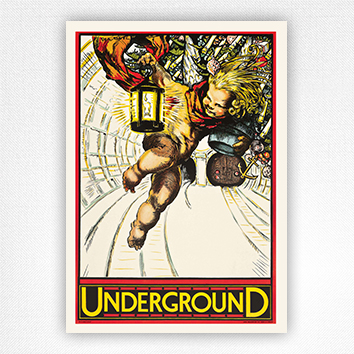 London Underground poster Christmas Shopping wall art - Sybil Tawse - 1927