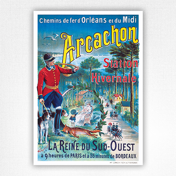 Arcachon Station Hivernale poster - French travel poster - Marcel Fonrémis - 1910