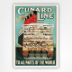 Cunard Line To All Parts of the World poster - Aquitania cross-section wall art - Ulrich Gutersohn c1920