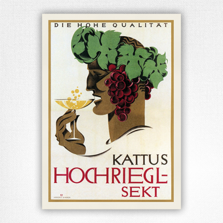 Kattus Hochriegl-Sekt poster - Vintage Wine Poster - Joseph Binder - 1929