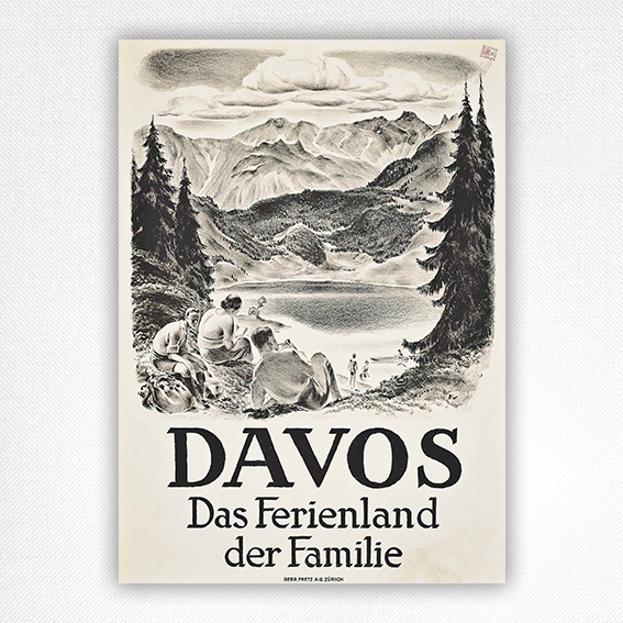Davos Travel Poster - Das Ferienland der Familie Poster - Carl Moos