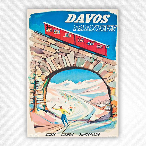 1953 Davos Parsenn Ski Poster