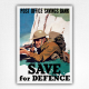 Save For Defence WWII poster Post Office Savings Bank - Frank Newbould - c1940