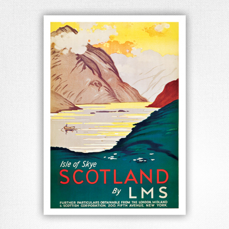 Scotland by LMS poster - Isle of Skye vintage railway poster - Praill - 1933