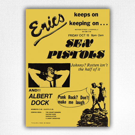 Sex Pistols Eric's Liverpool Concert Poster - October 15 1976