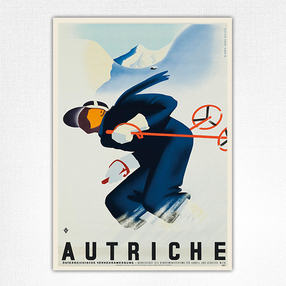 Autriche skiing poster