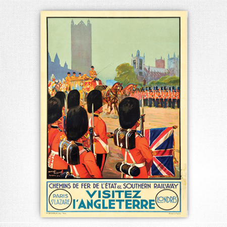 Visitez L'Angleterre travel poster Chemins de Fer & Southern Railway print - Maurice Toussaint