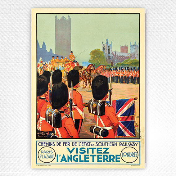 Visitez L'Angleterre travel poster Chemins de Fer & Southern Railway print - Maurice Toussaint
