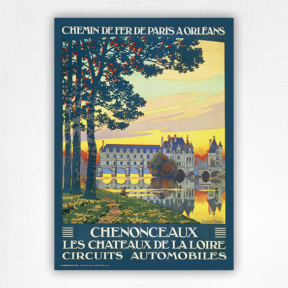 Chemins De Fer Paris a Orléans Chenonceaux poster Les Chateaux de la Loire - Constant Duval - 1926
