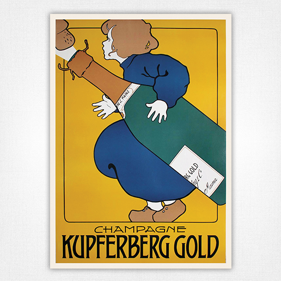 Kupferberg Gold Champagne Poster - Marcello Dudovich - 1914