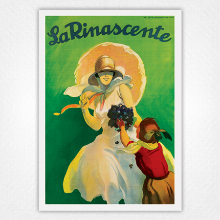Vintage La Rinascente poster Vendita del Bianco Feb 1925 - Vintage Fashion Poster - Marcello Dudovich