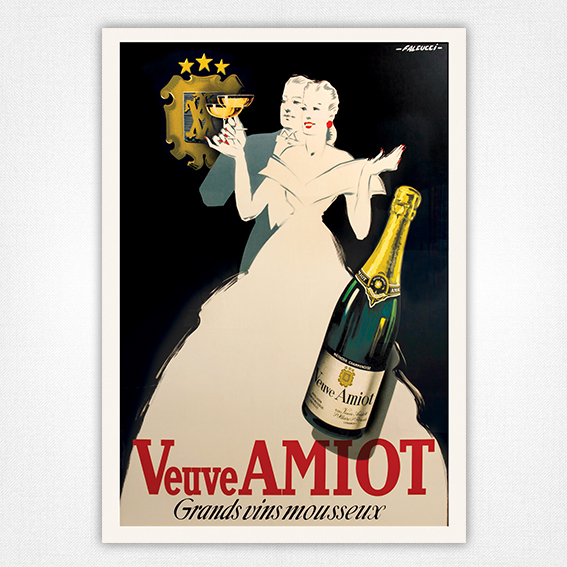 Veuve Amiot poster - Grands Vins Mousseux - Food & Drink Wall Art - Vintage alcohol wall art
