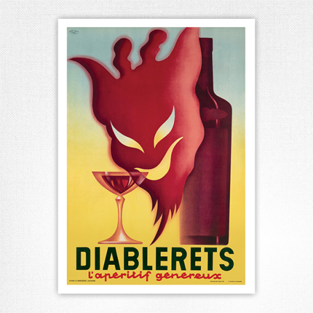 Diablerets L'Aperitif Genereux Poster - Vintage Alcohol Poster - Francis Mathey 1947