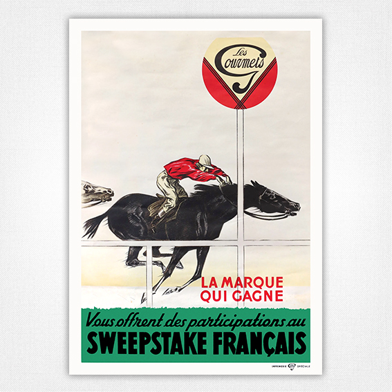 Les Gourmets poster - Sweepstakes Français poster - Horse Racing poster print wall art