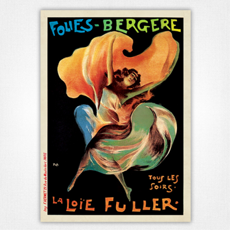 La Loïe Fuller Folies Bergere poster - Vintage Dance Poster 1897 - La Loïe Fuller Tous Les Soirs - Jean de Paléologue PAL
