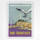 American Airlines San Francisco poster - Coit Tower and Bay Bridge wall art