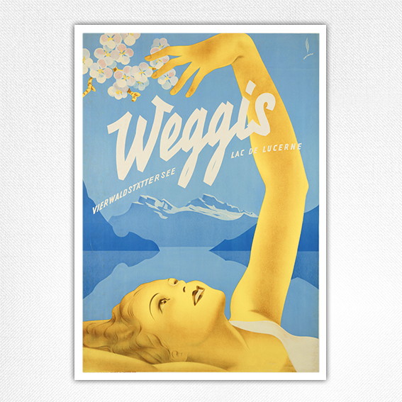 Weggis poster Vierwaldstaettersee Lac Lucerne - 1930